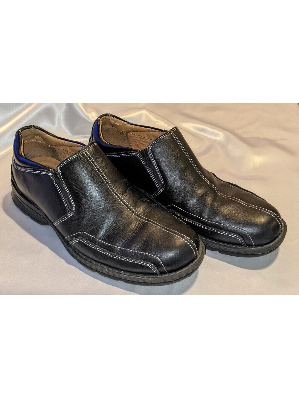 Dockers proStyle Mens Black Leather Slip On Loafers All Motion Comfort Size 9.5M